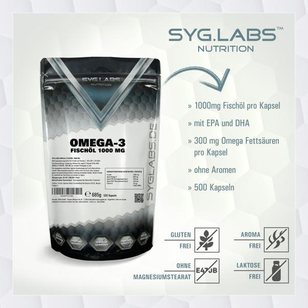 Omega-3 Fischöl 1000mg 250 Kapseln